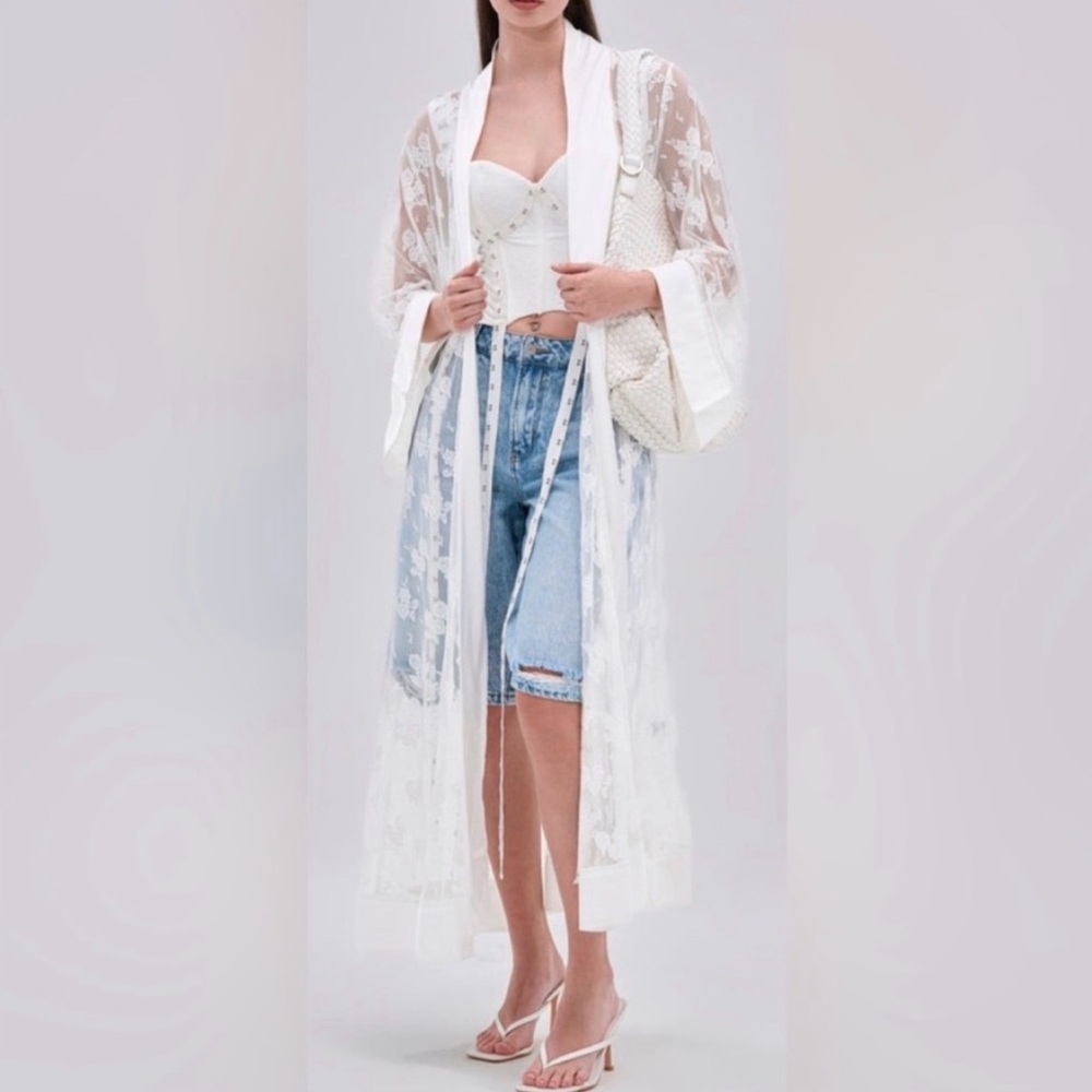 AKIRA Sheer White Lace Overlay - Picture 3 of 7
